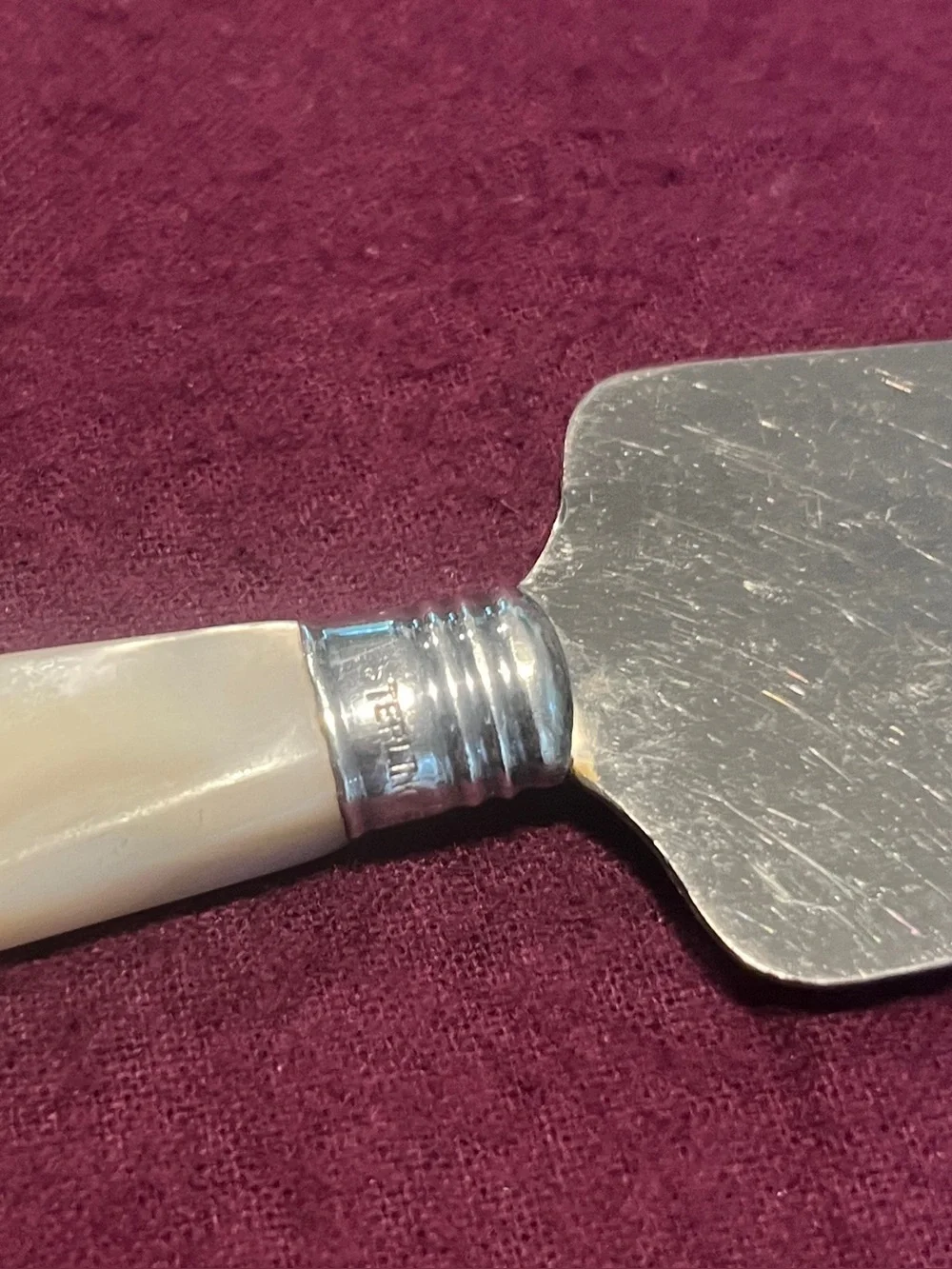 Vintage Sheffield England Mother of Pearl 5-Piece Serving Set • EPNS